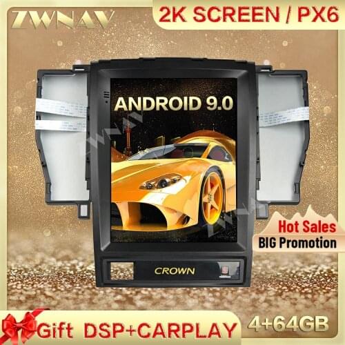 PX6 DSP Carplay Tesla screen 4+64GB Android 9.0 Car Multimedia Player For Toyota Crown 2005-2009 GPS Radio Auto stereo head unit