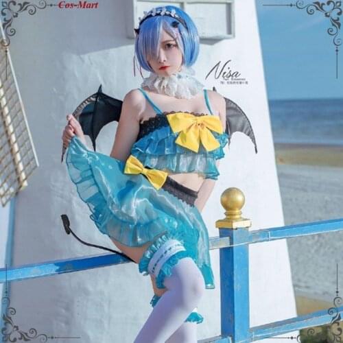Re:Life In A Different World From Zero Rem Cosplay Costume Little Devil Swimsuit Activity Party Role Play Clothing Custom-Make