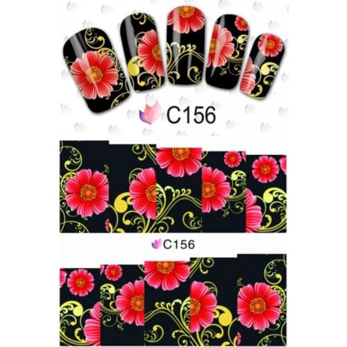 NAIL ART BEAUTY WATER DECAL SLIDER NAIL STICKER COLORFUL FLOWER VIOLET CHERRY BLOSSOM ACTINIA AZALEA C156-163