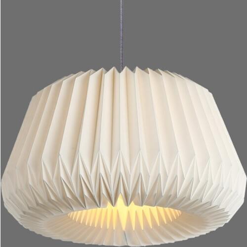 Modern Handmade Paper Lampshade Hanging Light E27 Nordic Creative White Lighting Fixture Dining Room Bedroom Pendant Lamp PL578