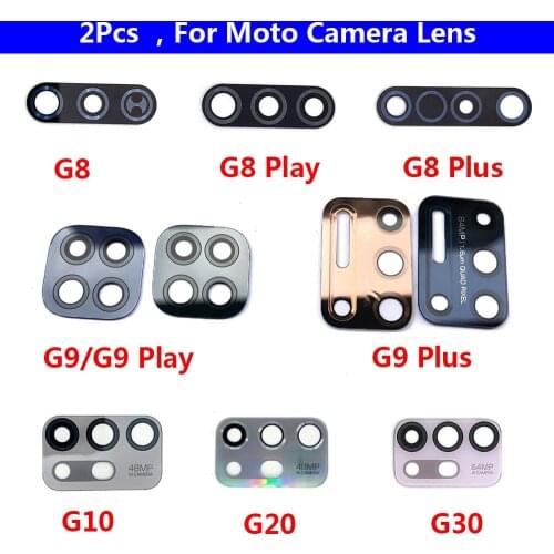 2Pcs, Camera Glass Lens Back Rear Camera Glass Lens with Glue For Motorola Moto E6 Play G8 Plus G8 Power Lite One Vision