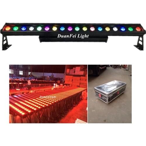 6pcs+Flycase Outdoor LED Lights Wall Washer IP65 RGBWA LED Wall Washer DMX Pixel Bar 18*15w