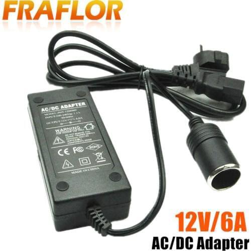 Universal DC 12V 6A AC100-240V 110V/220V to 12V Car Cigarette Lighter Output Power Supply Adapter Converter Charger Transformer