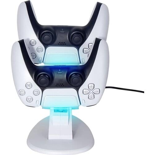 Dual Handle Charging Dock With Cable for PS5 Controller Charging Stand Base Station Holder for Sony PS5 Gamepad Charger