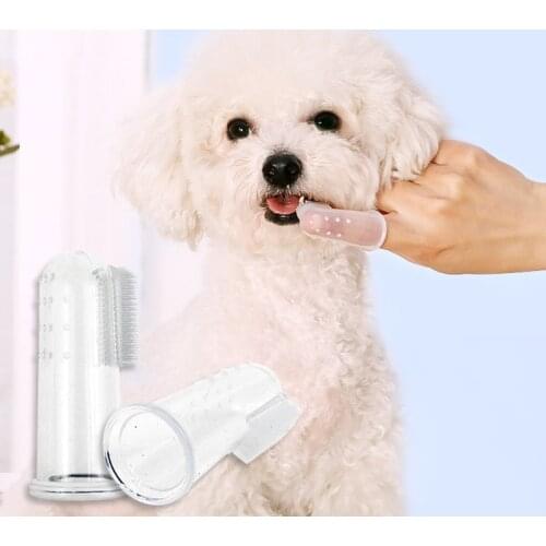Healthy Edible Toothpaste Dog Pet Finger Toothbrush Teddy Dog Brush Bad Breath Tartar Teeth Care Tool Dog Cat Cleaning Silicagel