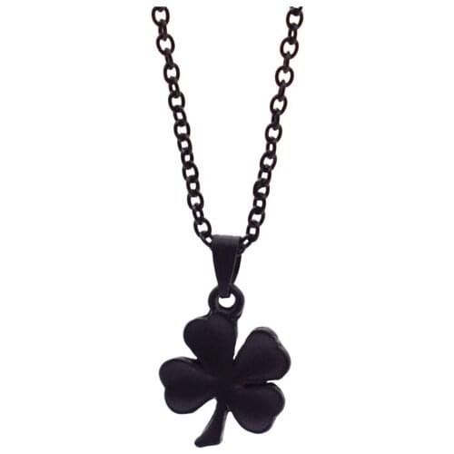 4 Colors Four Leaf Clover Necklace Gold Color Silver Color Plant Nature Jewellery Clover Pendant Necklace Women Steampunk