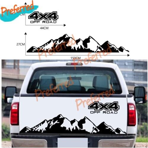 1set Car Truck Rear/side Mountain Sticker Black Vinyl Graphic Decal Decoration Sticker Decal Die-Cut Waterproof PVC
