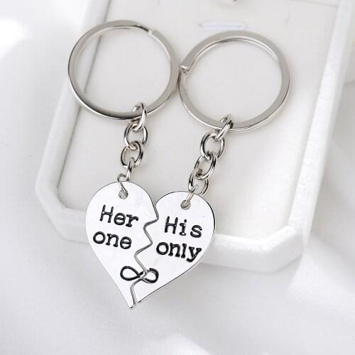 1 Pair Love Heart Lock Keychains For Women Men Keychain Car Key Ring Bag Trinkets Lover Couples Valentines Day Gifts Jewelry