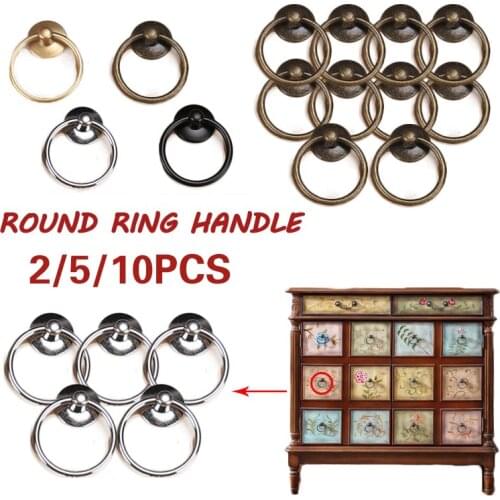 10/5/2PCS Antique Drawer Furniture Shell Handle Cabinet Cabinet Door Handle Round Alloy Ring Handle