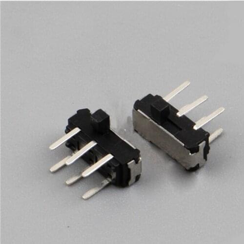 10pcs small dial switch 6 feet 2 positions flank switch micro switch Mini MSK-22D10 black white