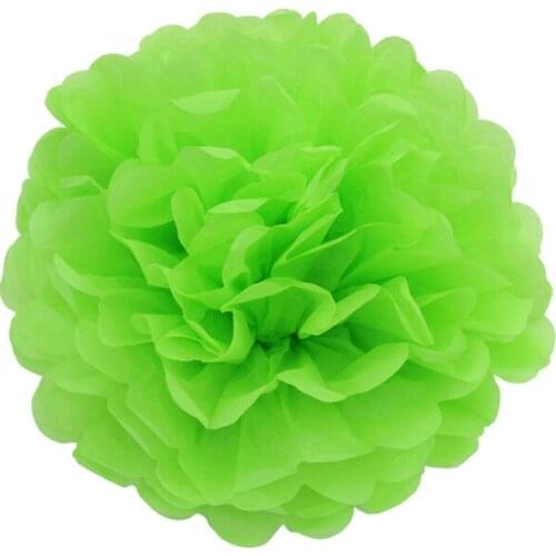 10 pieces per lot light green color Tissue Paper Pom Poms DIY Paper Flower Themed Party Hanging Decor Favor
