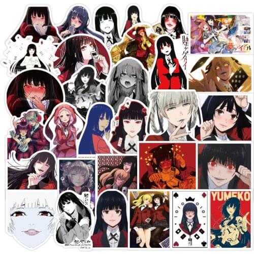 10/30/50pcs/Set Kakegurui Anime Lable Stickers For Notebook Motorcycle Skateboard Computer Mobile phone Cartoon toy Suitcase Etc