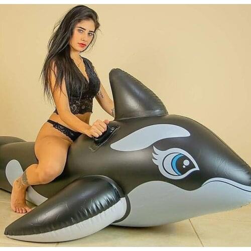 185cm Jumbo Whale Rider Inflatable Pool Float Swimming Ring Ride-on Boat Raft Water Seat Air Mattress for Beach Party Pool Toys