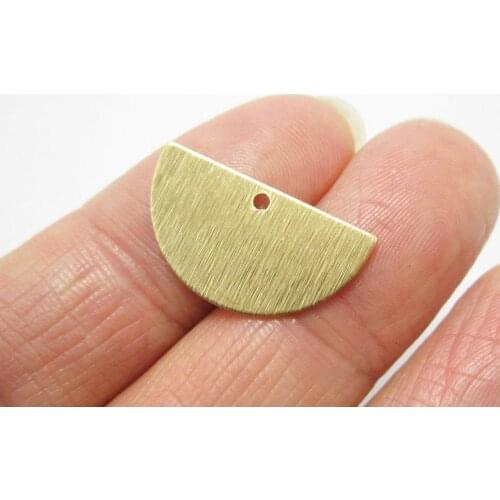 Brass charms 21x10.5mm Textured half round Raw brass earrings dangle pendant -20pcs R1203