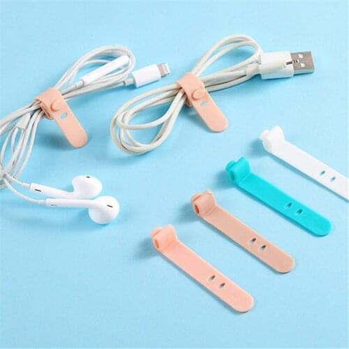 4Pcs Cable Organizer Silicone USB Cable Winder Desktop Tidy Management Clips Cable Holder for Mouse Headphone Wire Organizer