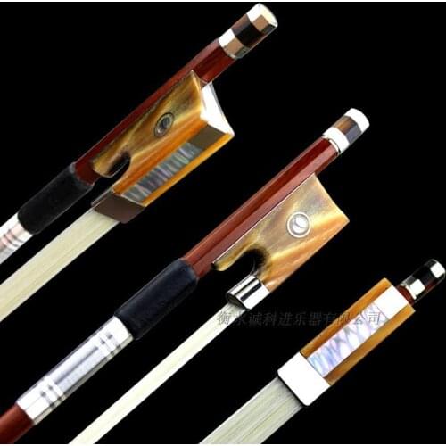 AAAA 1Pc High 4/4 Quality Brazil-wood violin bow elastic bow perfect red ox horn frog nickel silver mounted free shipping #13