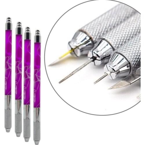 10 Pcs Two Needle Uses Manual Crystal Microblading Pen For Eyebrow Embroidery Permanent makeup tattoo pen