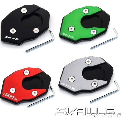 Motorcycle Accessories Kickstand Foot Side Stand Extension Pad Support Plate For KAWASAKI Z1000SX ZX6R ZX10R ZX-10R ZX-6R Z900RS