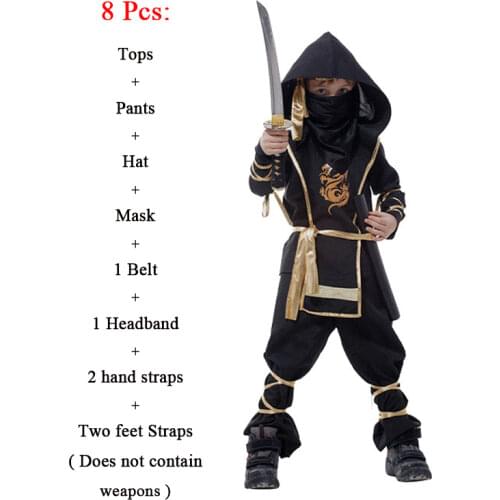 Kids Dragon Ninja Costumes Purim Party Boys Girls Warrior Stealth Samurai Cosplay Assassin Fancy Costumes Birthday Gift