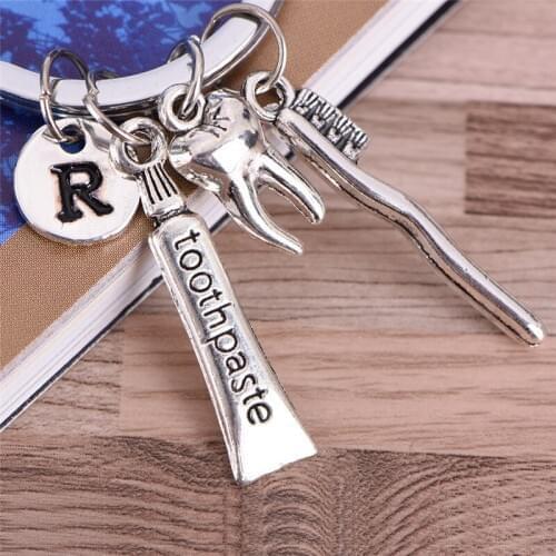 Charm Key Chain Tooth/R/toothbrush/toothpaste Dental Hygienist Keyring Car Key Ring Women Handbag Keychain