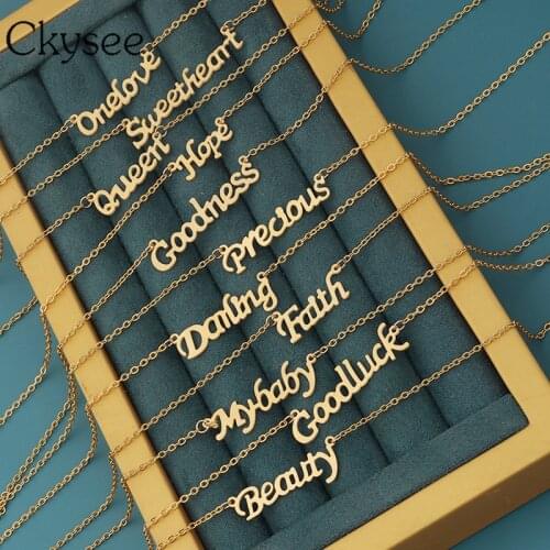 Ckysee 2021 New Fashion Letter Pendant Choker Necklaces For Women Stainless Steel Chain Jewelry Friend Gift
