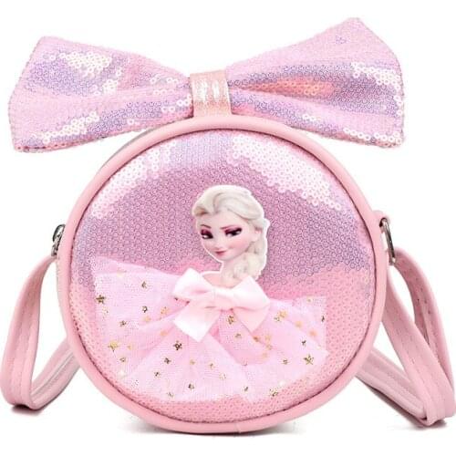 Disney Frozen Elsa Childrens Shoulder Messenger Bag Girl Cartoon Coin Purse Mobile Phone Bag Kids Shopping Bag