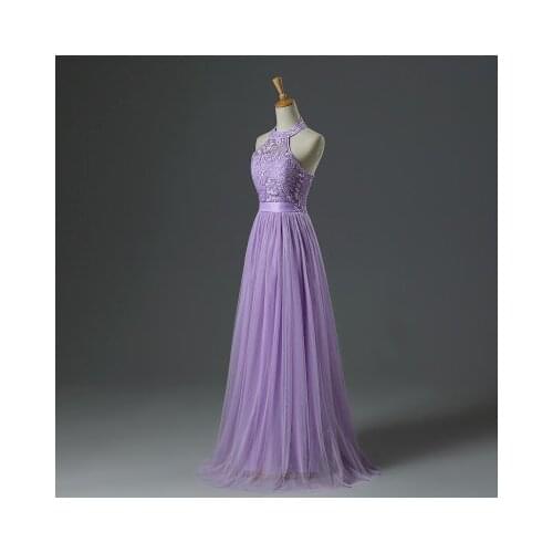 Long Purple Bridesmaid Dresses V Neck Tulle Vestido Casamento Longo Blush Pink Prom Vestidos LC250M