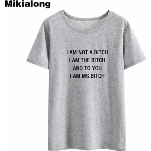 Mikialong I Am Not Harajuku T-shirt Women Summer Black Printed Tee Shirt Femme Cotton Tumblr T Shirt Women Basic Tshirt