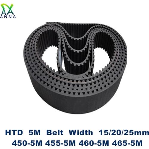 HTD 5M Timing belt C=450/455/460/465 width 15/20/25mm Teeth 90 91 92 93 HTD5M synchronous Belt 450-5M 455-5M 460-5M 465-5M