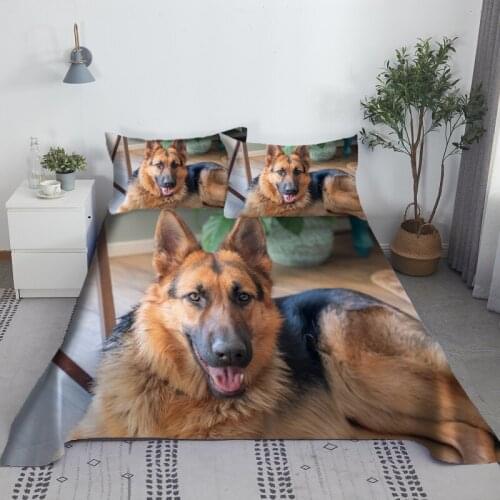 Dog Lovers Bed Sheet Set Digital Printing Polyester Bed Flat Sheet With Pillowcase Print Home Textile 1/1.2/1.35/1.5/1.8/2.0m