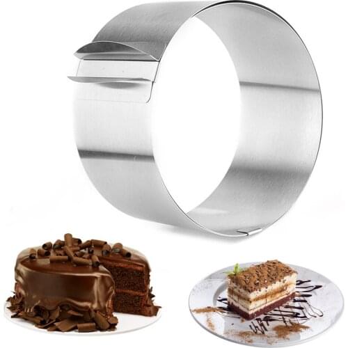 Stainless Steel Round Ring Cake Mould Adjustable Cake Mold With Scale Cake Making Ring Kitchen Baking Utensils Gardget