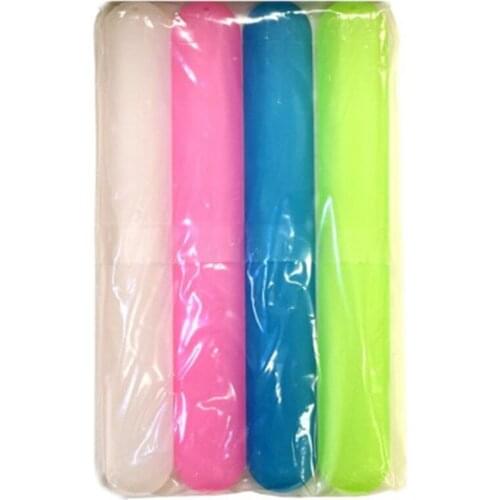 Hot 4 Pack Toothbrush Holders Case Travel Camping Cover Tube Plastic Box Set New