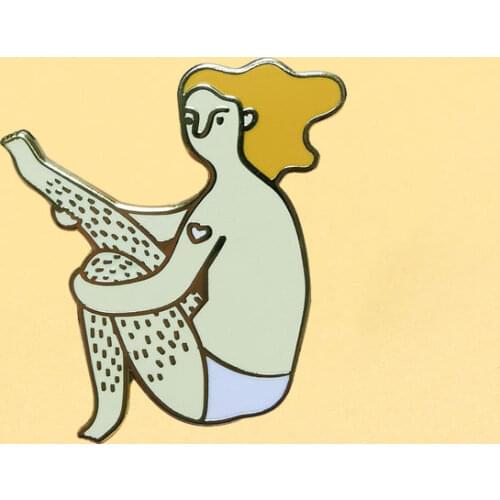 I Love My Legs! Ginger Girl Enamel Pins Hairy Feminist Body Postive Metal Brooch Men Women Fashion Jewelry Gifts Lapel Badges