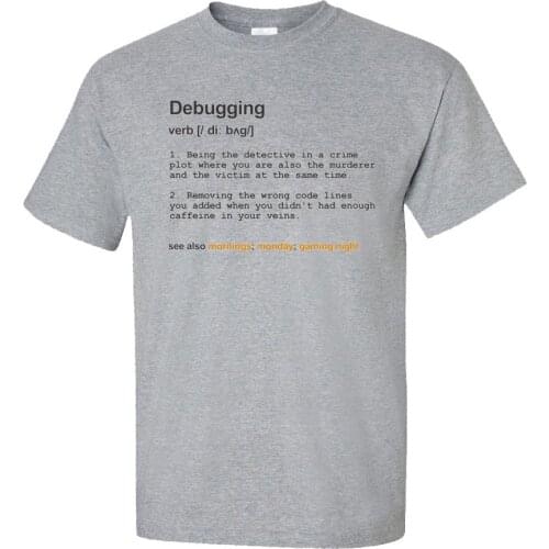 Geek Men T Shirt Debugging Male Tops & Tees O-Neck Summer/Autumn 100% Cotton T-shirts Simple Tee-Shirt For Programmer