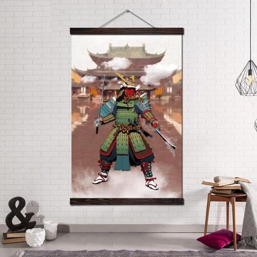 Wall Art Canvas Art Print Poster Picture Canvas Painting Home Decoration Modern Wall Pictures Japan Colorful Samurai at Temple