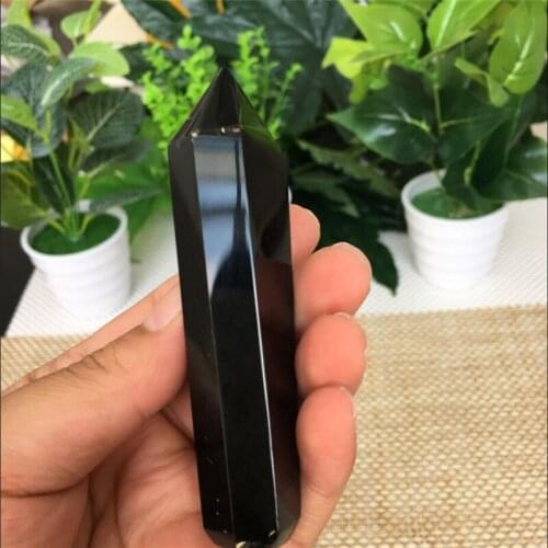 Natural black obsidian quartz crystal smoking pipe Carb Hole Smoking Pipes