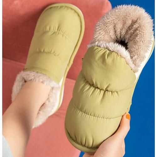 2021 New Winter Slippers for Men and Women Warm Indoor Shoes Big Yards of Cotton Mop Casual with Velvety Thermal Snow Boot