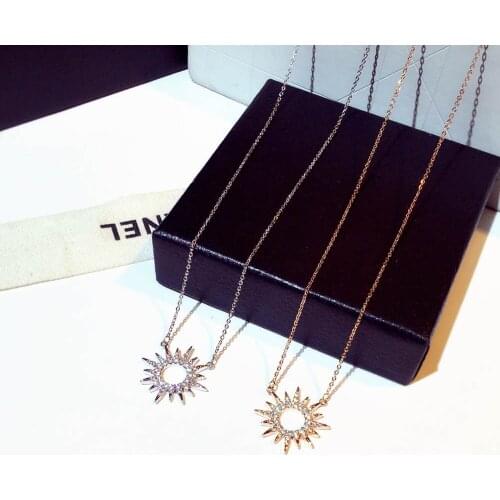 14K Real Gold New Fashion Trend Exquisite Inlaid Zircon AA Noble Temperament All Match Necklace Banquet Party Female Accessories