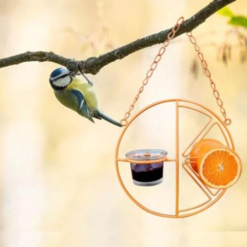 Orange Fruit Outdoor Garden Metal Bird feeder Drinking Grape Jelly Container Hummingbird Portable Hanging feeder birdhouse NEW