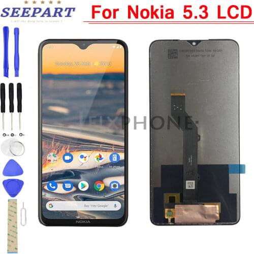 6.55" ORIGINAL Display for Nokia 5.3 LCD TA-1234 Display Touch Screen Replacment TA-1227 TA-1229 TA-1223 for Nokia 5.3 display