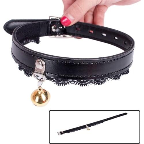 Sexy Black Lace Vintage Choker With Bell Collar Rings harness Bondage BDSM Cosplay Adults Sex Toys for Sex Games New Arrival