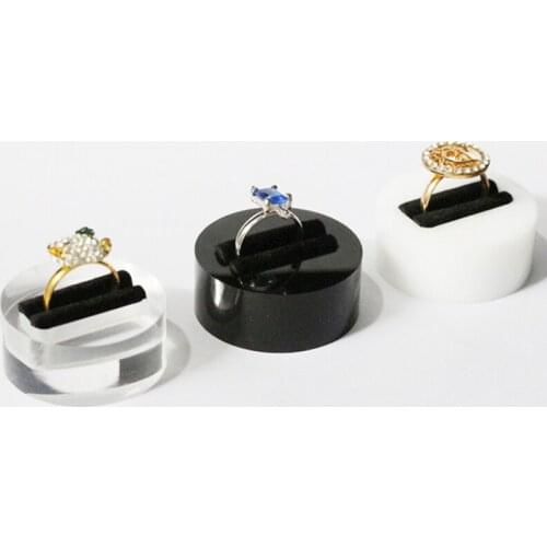 Jewelry display ring holder jewelery organizer props round stand for photo jewellery ring tray case acrilic docoration exhibitor