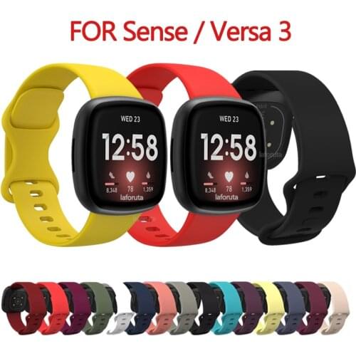 For Fitbit Versa 3 Strap Fitbit Sense Watch Band Correa Silicone Waterproof Wristband Bracelet Bands for Fitbit Accessories