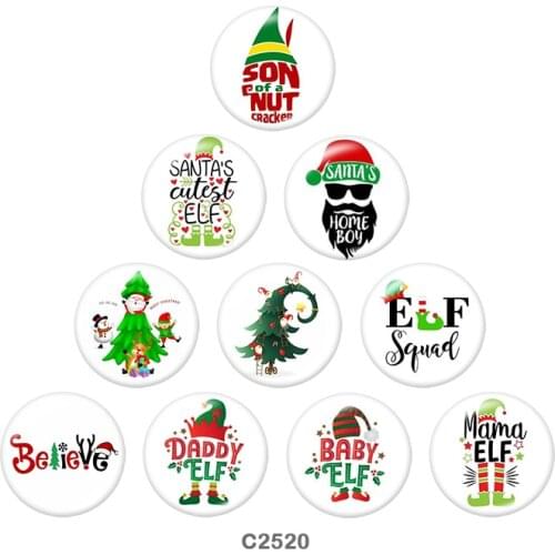 Merry Christmas ELF Santa Claus 12mm/18mm/20mm/25mm/30mm/40mm Round glass cabochon flat back Making findings C2520