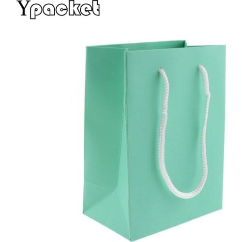 Blue Wedding Candy Packaging Recyclable Jewelry Food Bread Party Bags Boutique Paper Gift Bags12.3*7.3*15cm