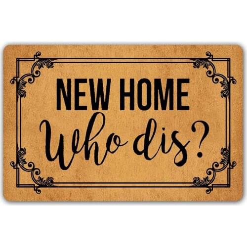 Funny Doormat New Home Who Dis Welcome Entrance Mat Floor Rug Indoor/Outdoor/Front Door Mats Home Decor Machine Washable Rubber