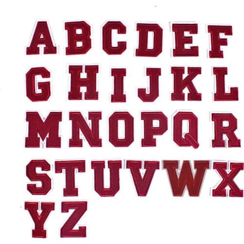 Dark Red English Letter Cloth Stickers Clothes Patch Stickers Repair Manufacturers Custom Cross-Border