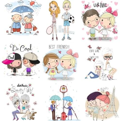 Iron on Transfer for Clothing Thermoadhesive Patches Stickers Diy Fashion Girl Pvc Patch Stripes Cute Appliques for T Shirt C