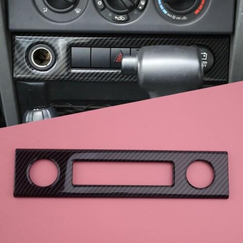 Carbon Fiber Style Plastic Console Cigarette Lighter Panel Cover Trim Decoration Fit For Jeep Wrangler JK 2007 2008 2009 2010