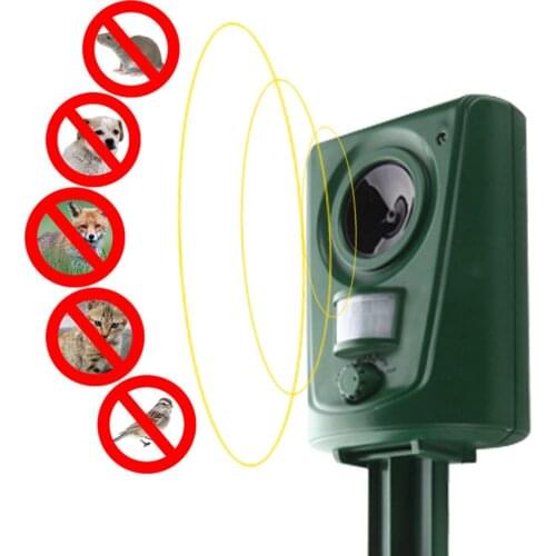 Outdoor Ultrasonic Cat Repeller Humane Sonic Waterproof Animal Scarer PIR Sensor Pest Deterrent Repellent Keep Animals Away